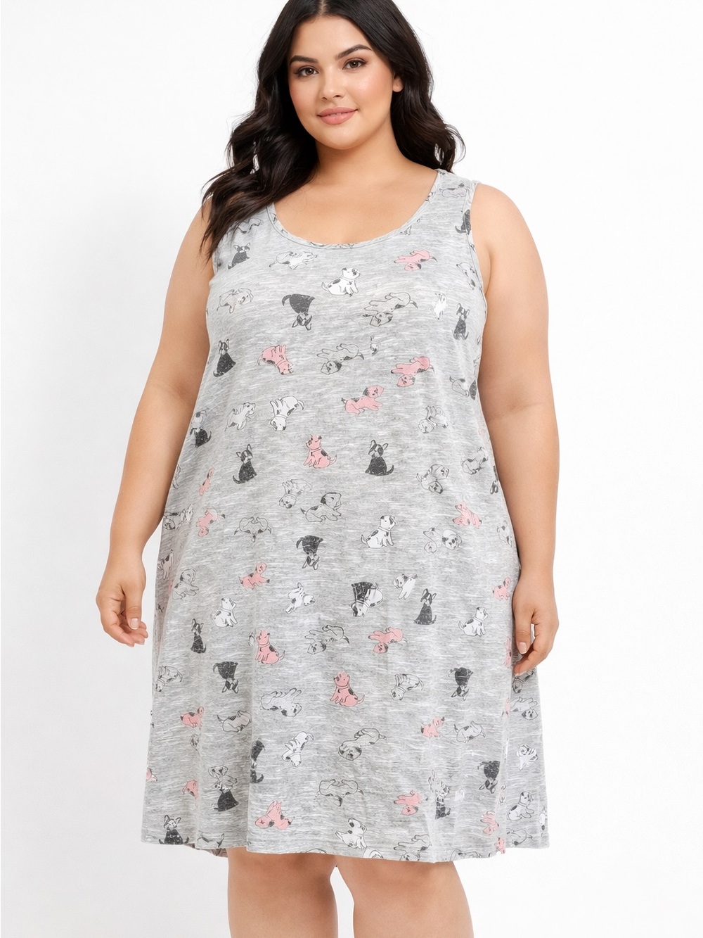 5/$25 Carisma Dog Print Tank Top Nightgown Size 1X